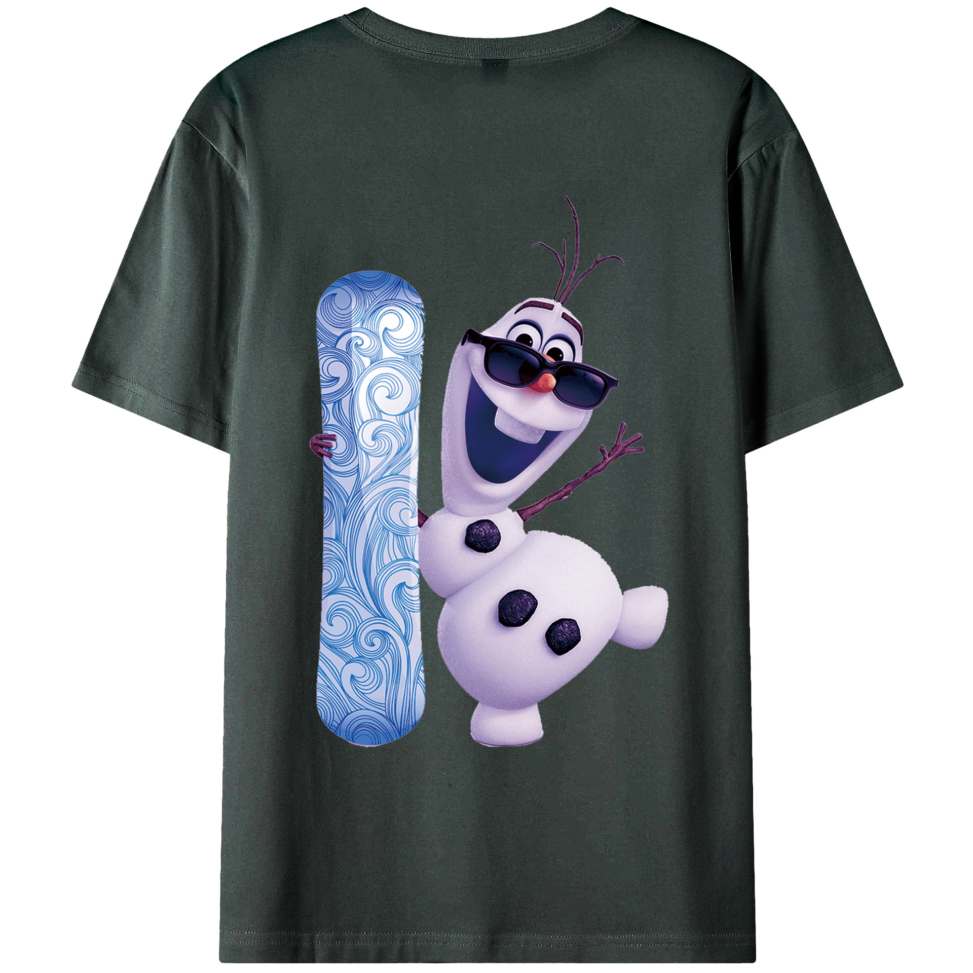 （画像用） アナと雪の女王 アンナ エルサ Frozen Anna Elsa 綿100％ メンズ半袖Tシャツ（バックプリント） 通気性